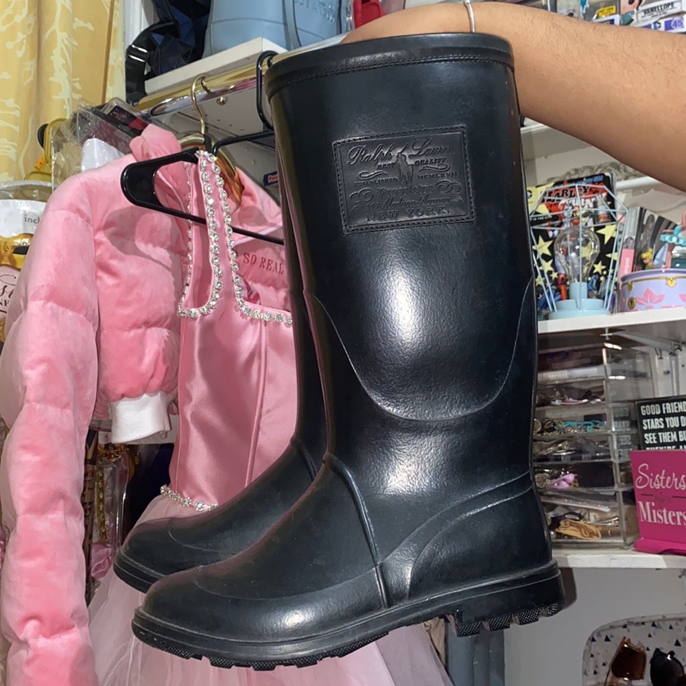 Vintage Ralph Lauren 867 Madison Avenue New York Rainboots (Navy Blue)